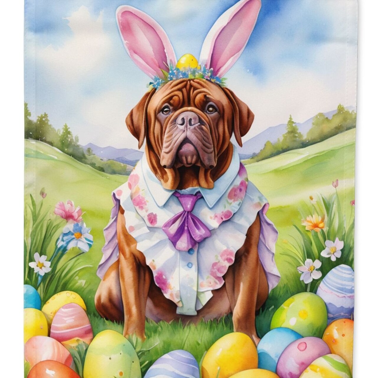 Edge Collections - 11.25" X 15.50" - Multicolor - Dogue de Bordeaux Easter Egg - 1 Piece